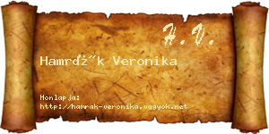 Hamrák Veronika névjegykártya